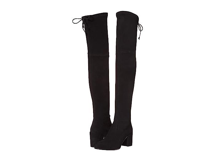 Stuart Weitzman Tieland Over the Knee Boot (Black Suede Stretch) Women's Shoes | Zappos