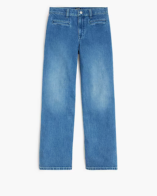 Wide-leg cropped jean with welt pockets in all-day stretch | J.Crew Factory