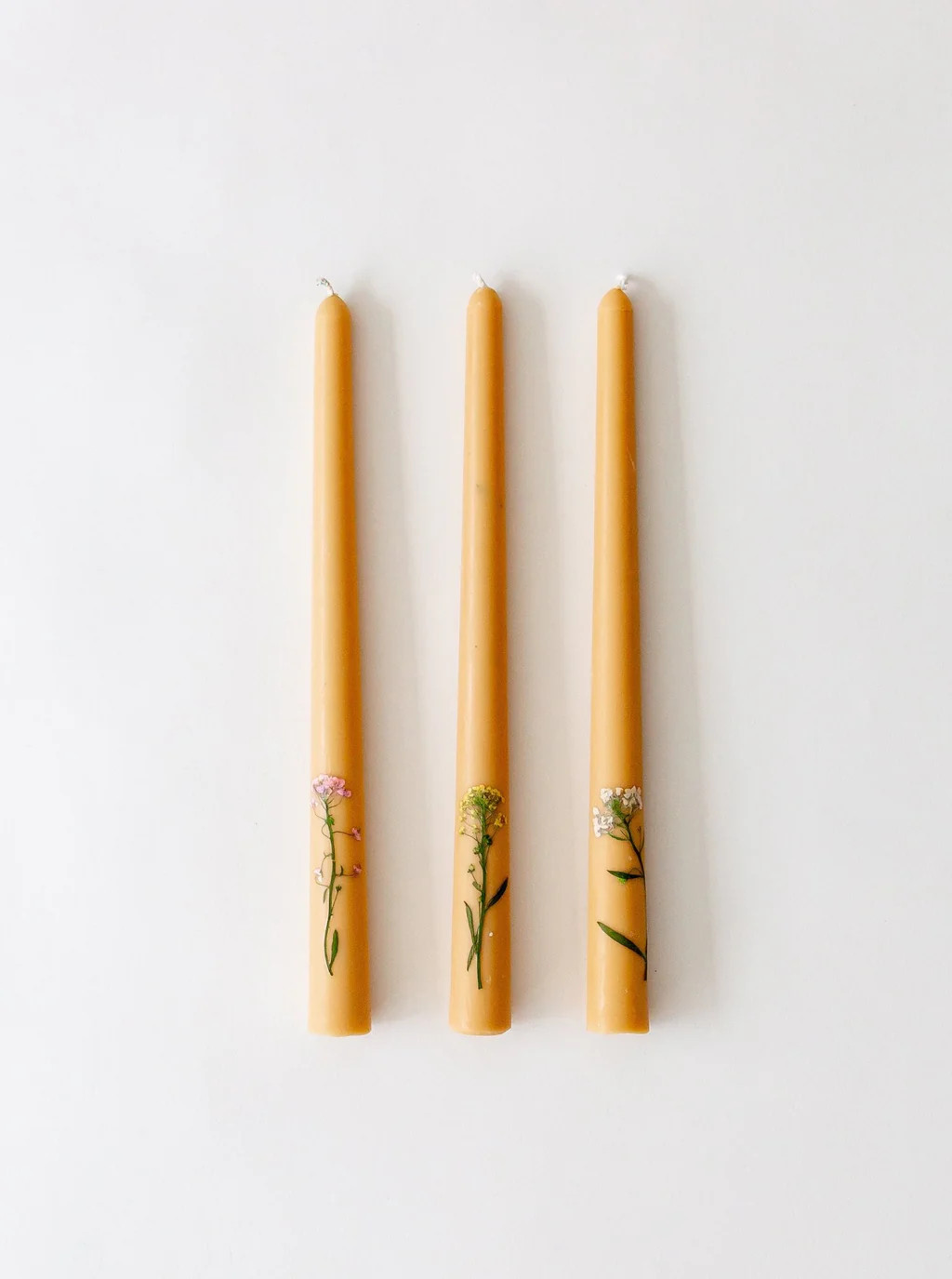Inlaid Floral Taper Candles | Set of 3 | House of Jade Home