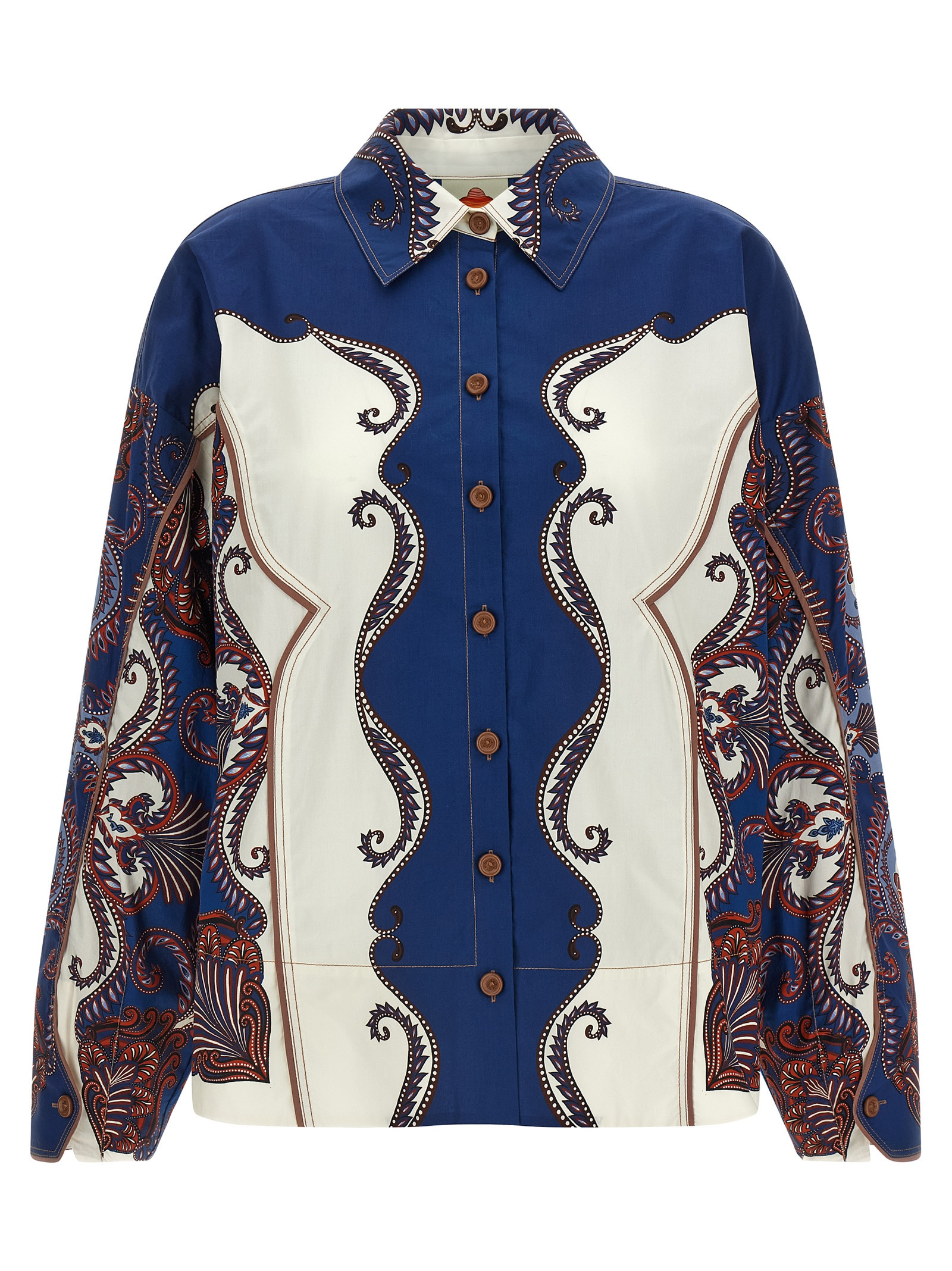 Farm Rio Arabesque scarf Sand shirt Multicolor Cotton Shirt, Blouse - Women | Italist.com US