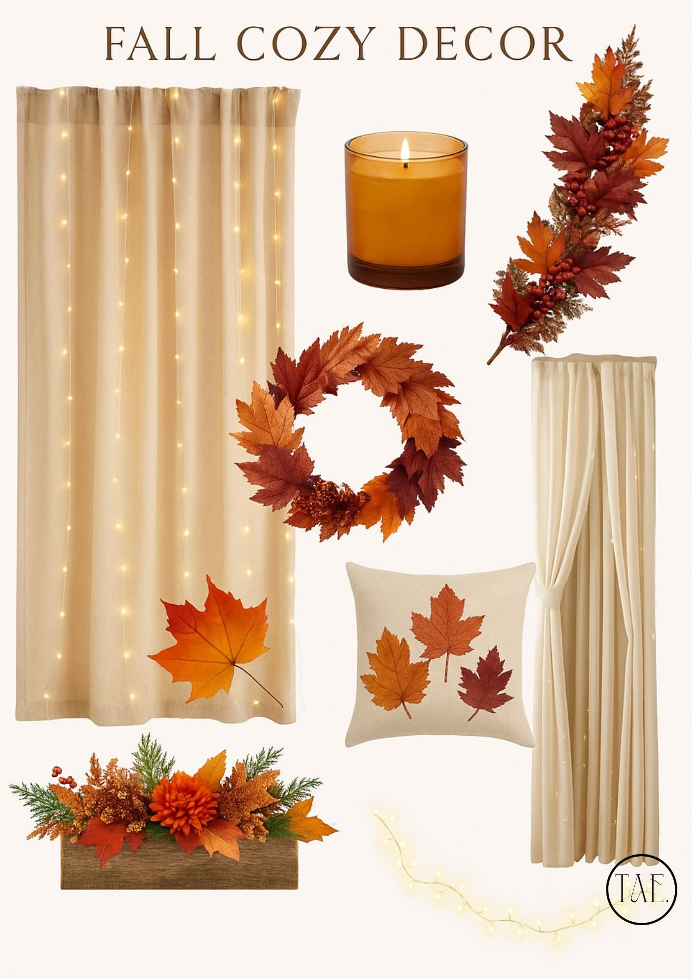 Bring the magic of fall indoors with warm neutrals, twinkling lights, and cozy textures 🍂✨ This curated fall decor set is all about creating that Pinterest-worthy atmosphere — think glowing candles, autumn leaf accents, and chic neutral curtains that feel timeless yet luxe. Perfect for cozy nights, gatherings, or just making your home feel extra special this season. Tap to shop each piece directly and give your space the fall refresh it deserves 🤍

#FallCozyDecor #FallAesthetic #HomeDecorInspo #FallVibesOnly #FallDecorIdeas #NeutralFallDecor #CozyHomeVibes #AutumnDecor #LTKHome #LTKSeasonal #LTKFall #HomeStylingIdeas #FallInteriorDesign #PinterestHome

#LTKHome #LTKStyleTip