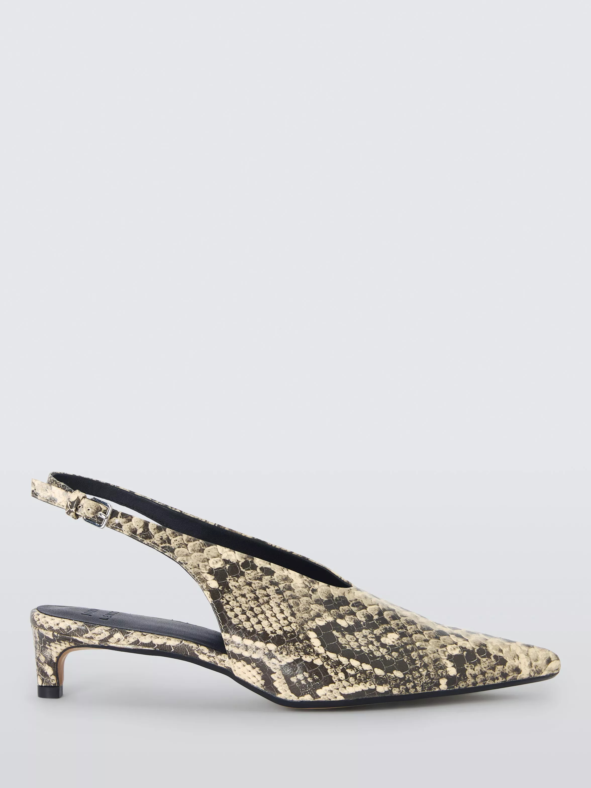 John Lewis Cassandra Leather Snake Print High Vamp Pointed Slingback Court Shoes, Multi | John Lewis (UK)