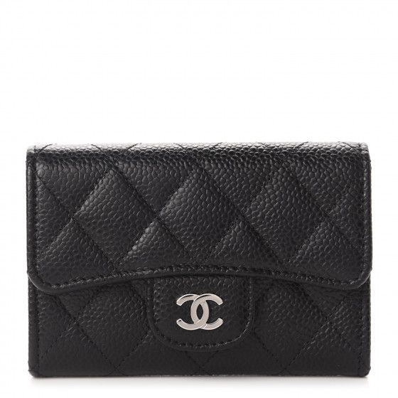 CHANEL Caviar Quilted Flap Card Holder Black | Fashionphile