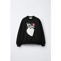 Zara - Sweatshirt Mit Herz - Schwarz - 6-7 Jahre (122 Cm) - Unisex | Zara DE