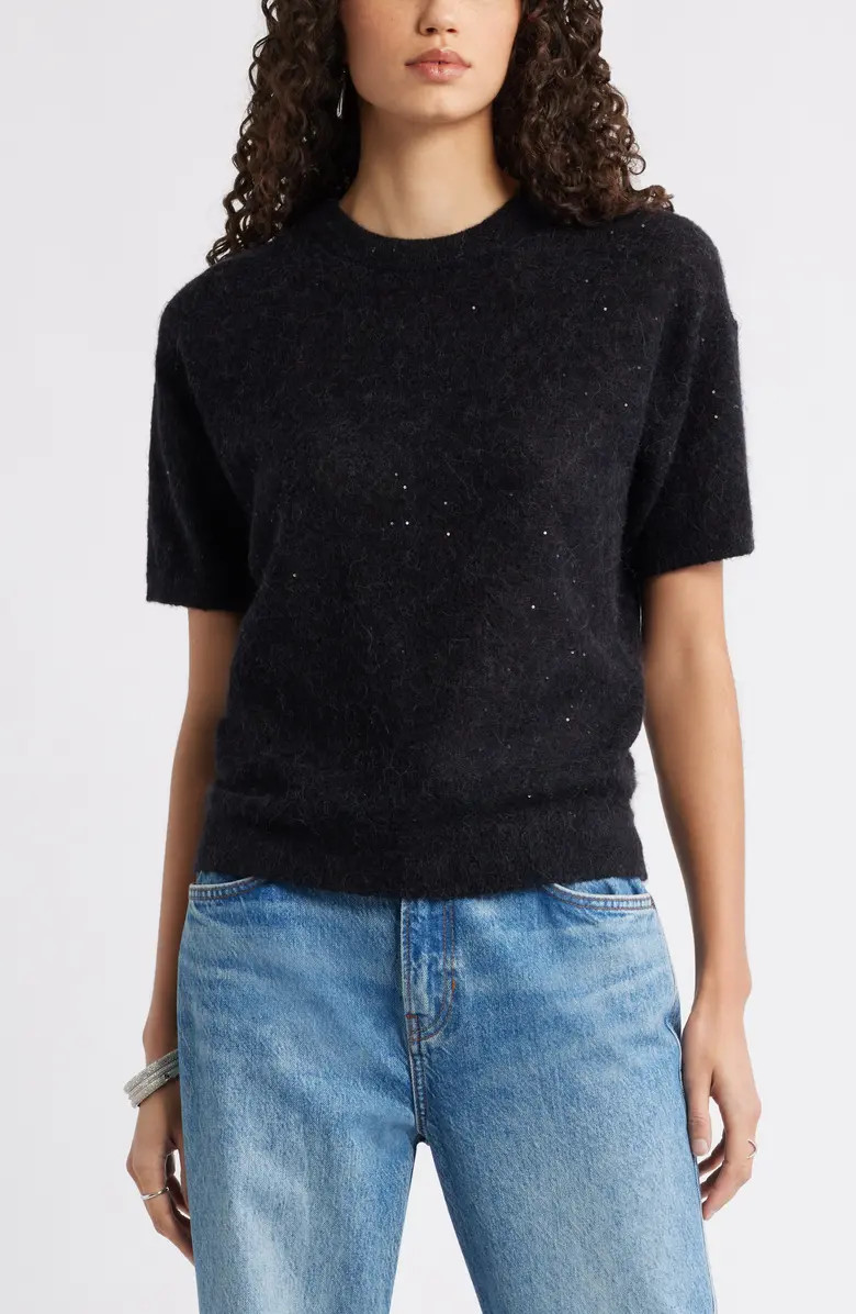 Short Sleeve Sequin Sweater | Nordstrom
