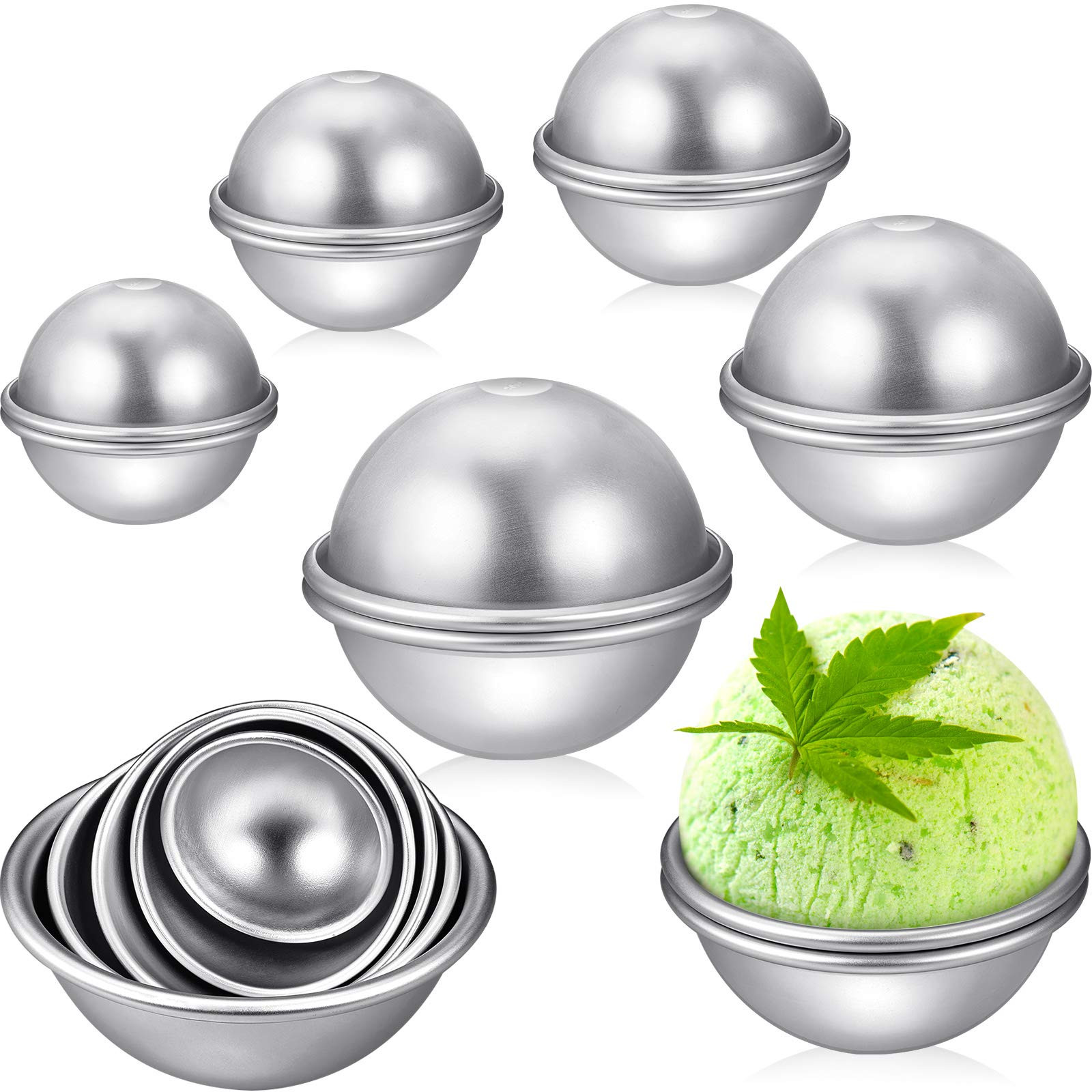 10 Pieces Metal Bath Bomb Molds - 5 Sizes (4 cm, 5 cm, 6 cm, 7 cm, 8 cm) for DIY Crafting Making ... | Amazon (UK)