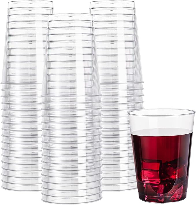 Lullaby 150 Pack 10oz Clear Plastic Cups, Disposable Plastic Cups, Hard Plastic Party Cups/Cockta... | Amazon (US)