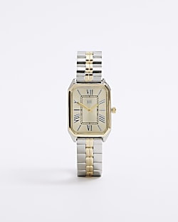 Silver rectangle face watch | River Island (UK & IE)
