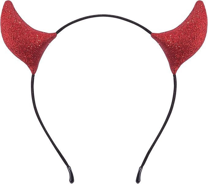 HKFUON Glitter Devil Horns Headband Sparkly Halloween Devil Ears Headband Cute Sexy Hair Band Dec... | Amazon (US)