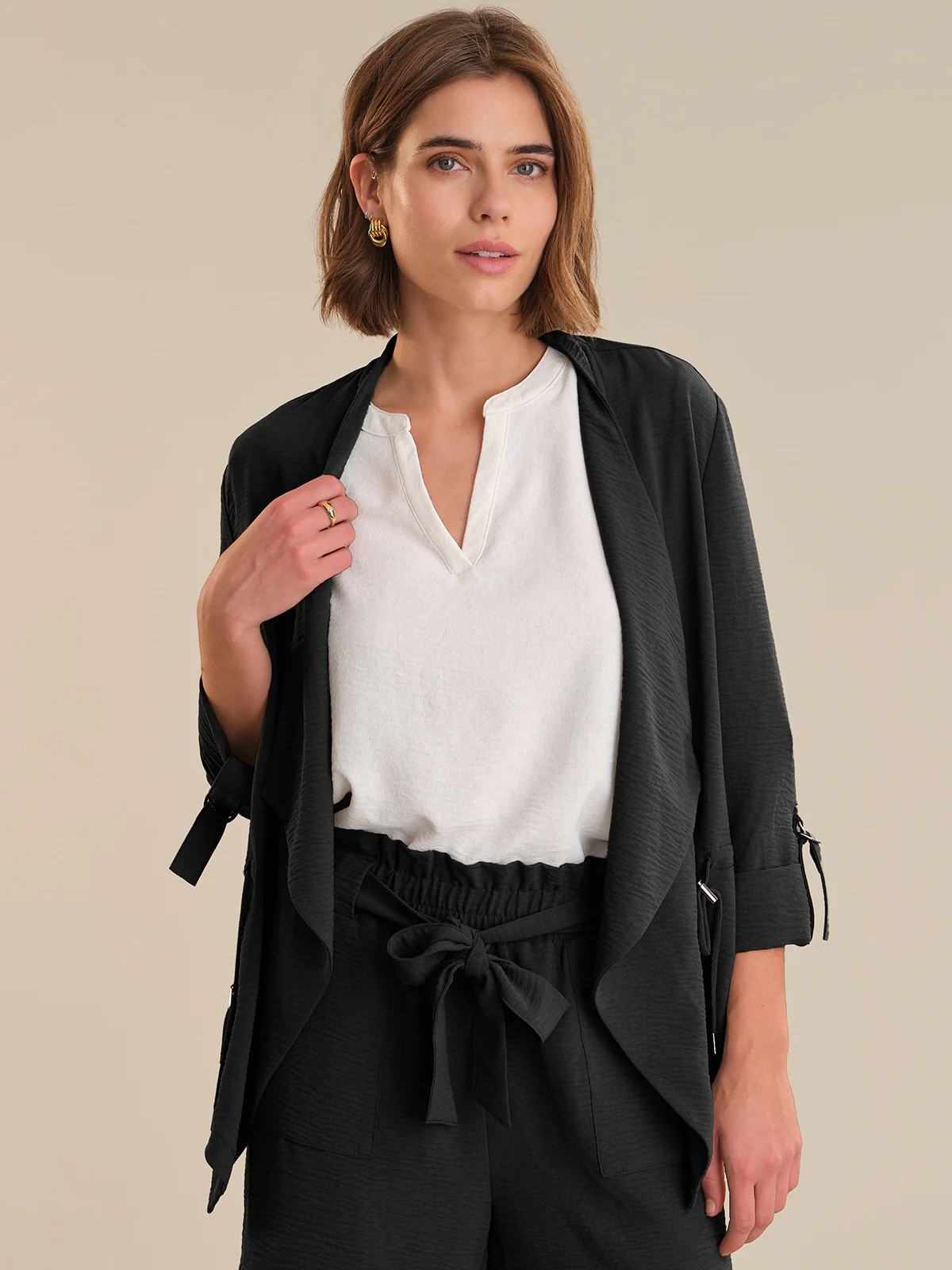 89th & Madison Hi Lo Open Front Jacket | 89th + Madison