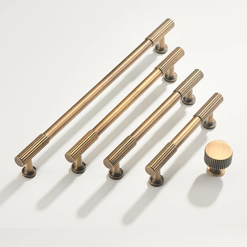 Antique Bronze Knobs and Pulls Solid Brass Modern Cabinet Handles Drawer Handle T Bar Knob Dresse... | Etsy (US)