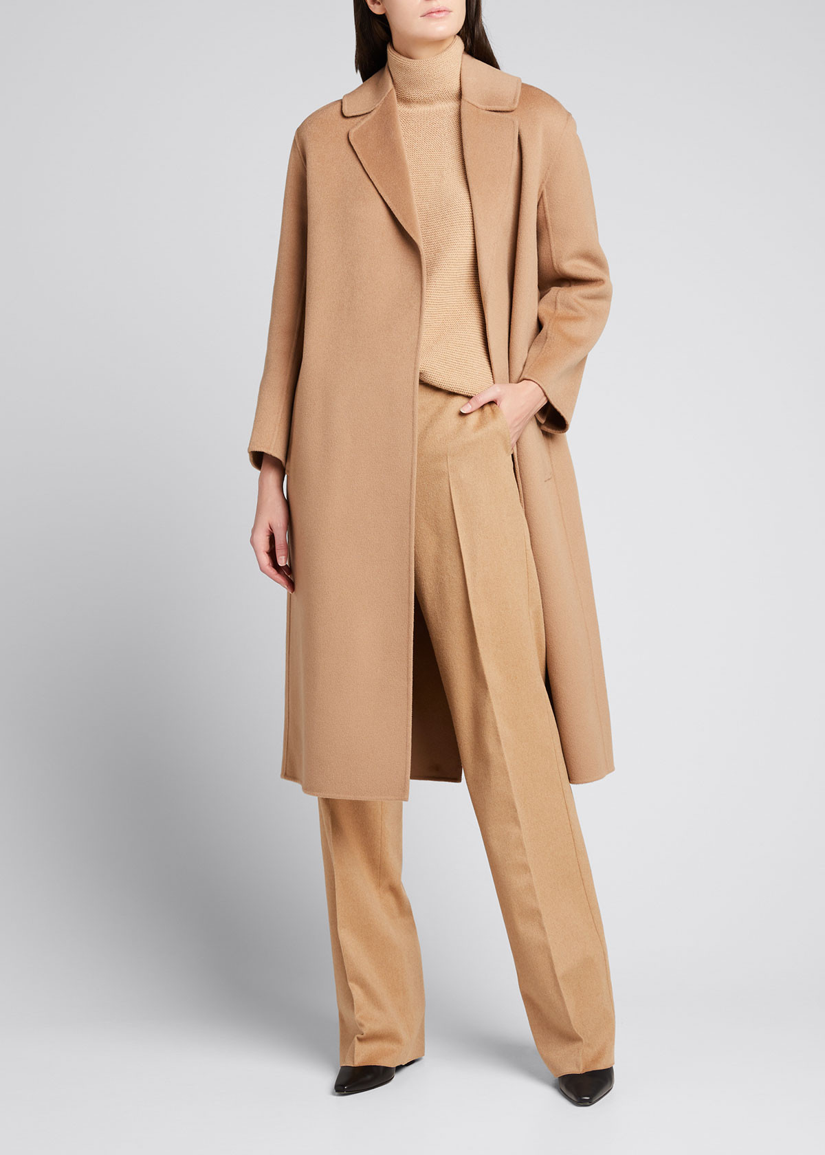 Lugano Virgin Wool Belted Coat, Beige | Bergdorf Goodman
