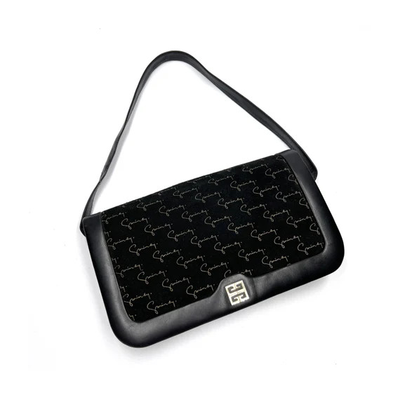 GIVENCHY Authentic Vintage 4G Logo Monogram Suede Shoulder Bag | Etsy (US)