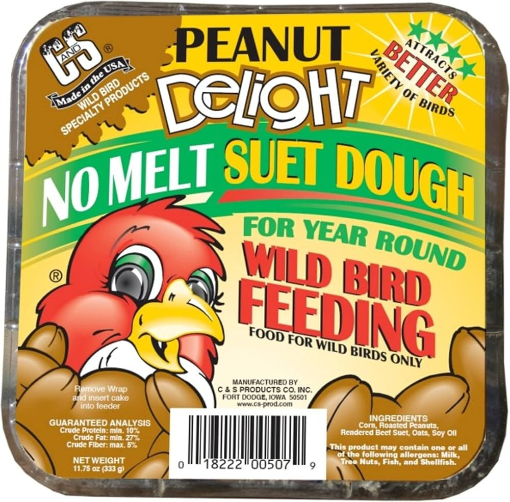 C&S Peanut Delight No Melt Suet Dough 11.75 Ounces, 8 Pack | Amazon (US)