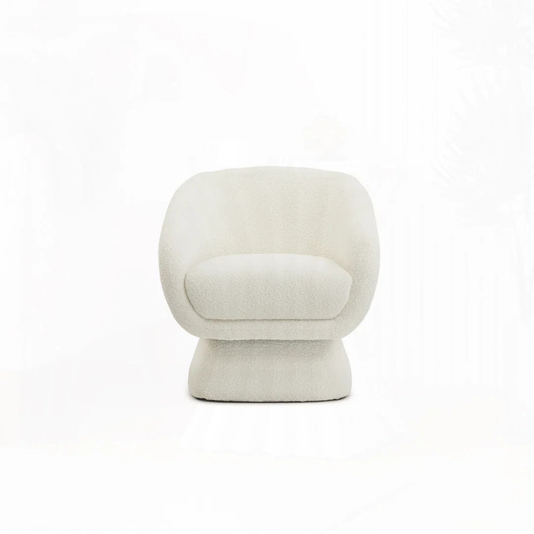 Boucle Swivel Chair, Solid Wood Frame | Wayfair North America
