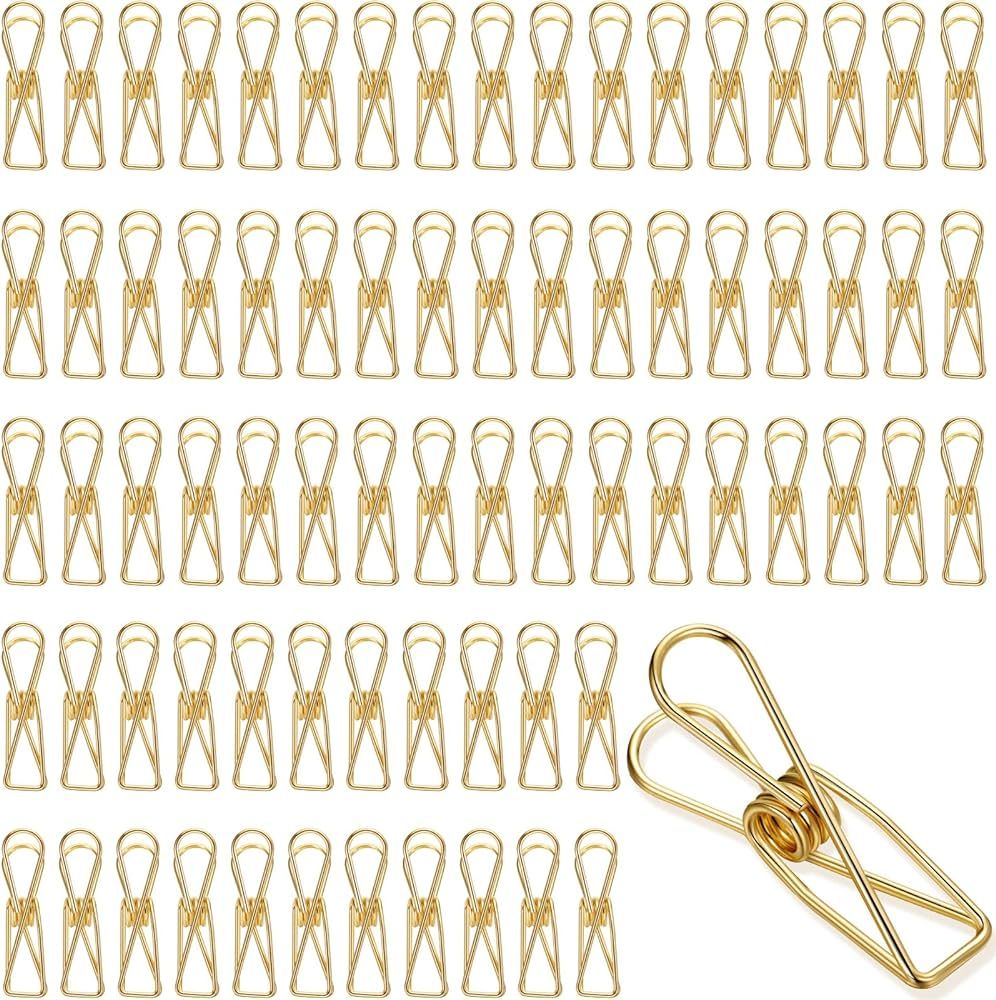 100 Pcs Gold Paper Clips Metal Wire Hollow Out Clips Multi Purpose Utility Clips Invoice Bill Pap... | Amazon (US)