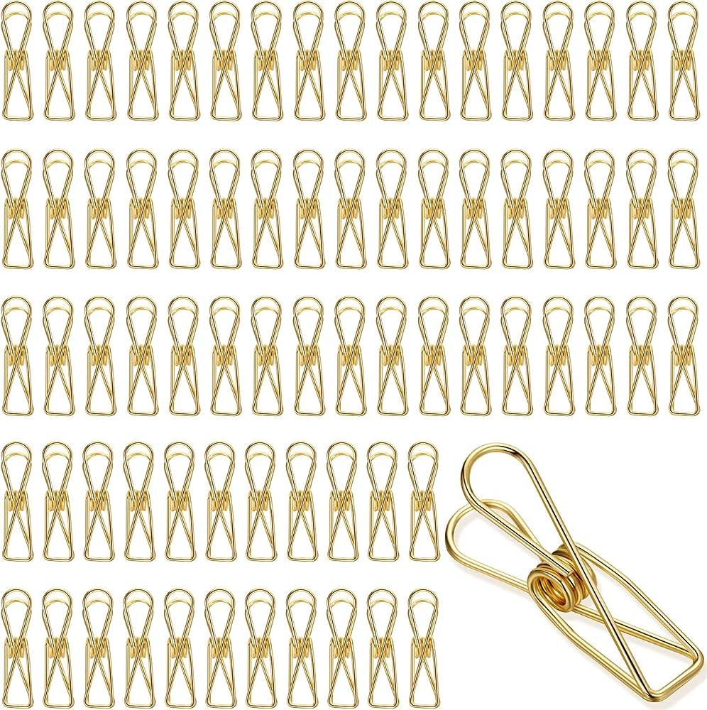 100 Pcs Gold Paper Clips Metal Wire Hollow Out Clips Multi Purpose Utility Clips Invoice Bill Pap... | Amazon (US)