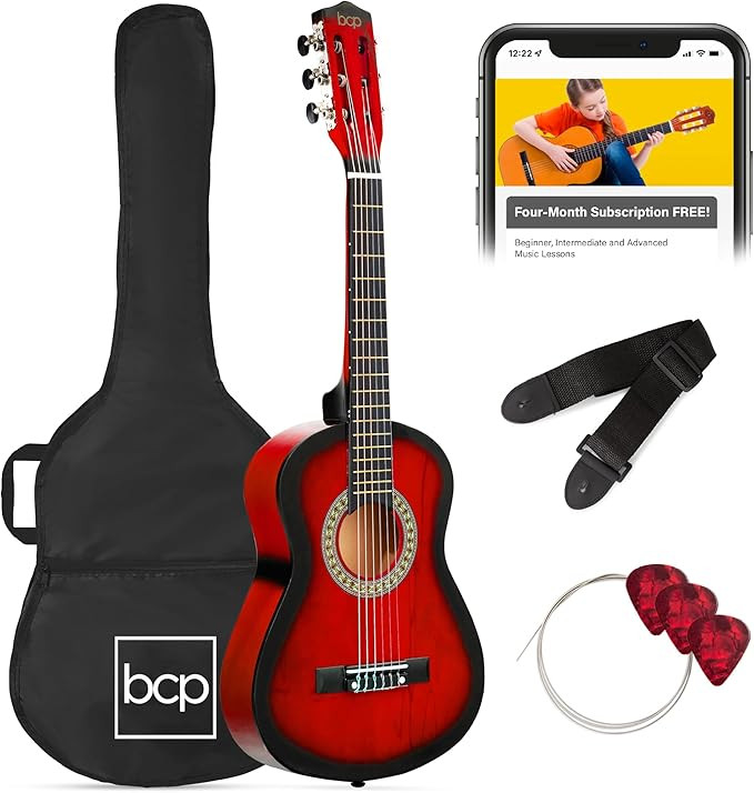 Best Choice Products 30in Kids Acoustic Guitar, All-in-One Beginner Starter Kit w/Strap, Case, Ex... | Amazon (US)
