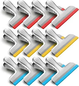 HOUSE AGAIN 12 Pack Stainless Steel Chip Bag Clips Covered with Silicone - NO More Sharp Edges - ... | Amazon (US)