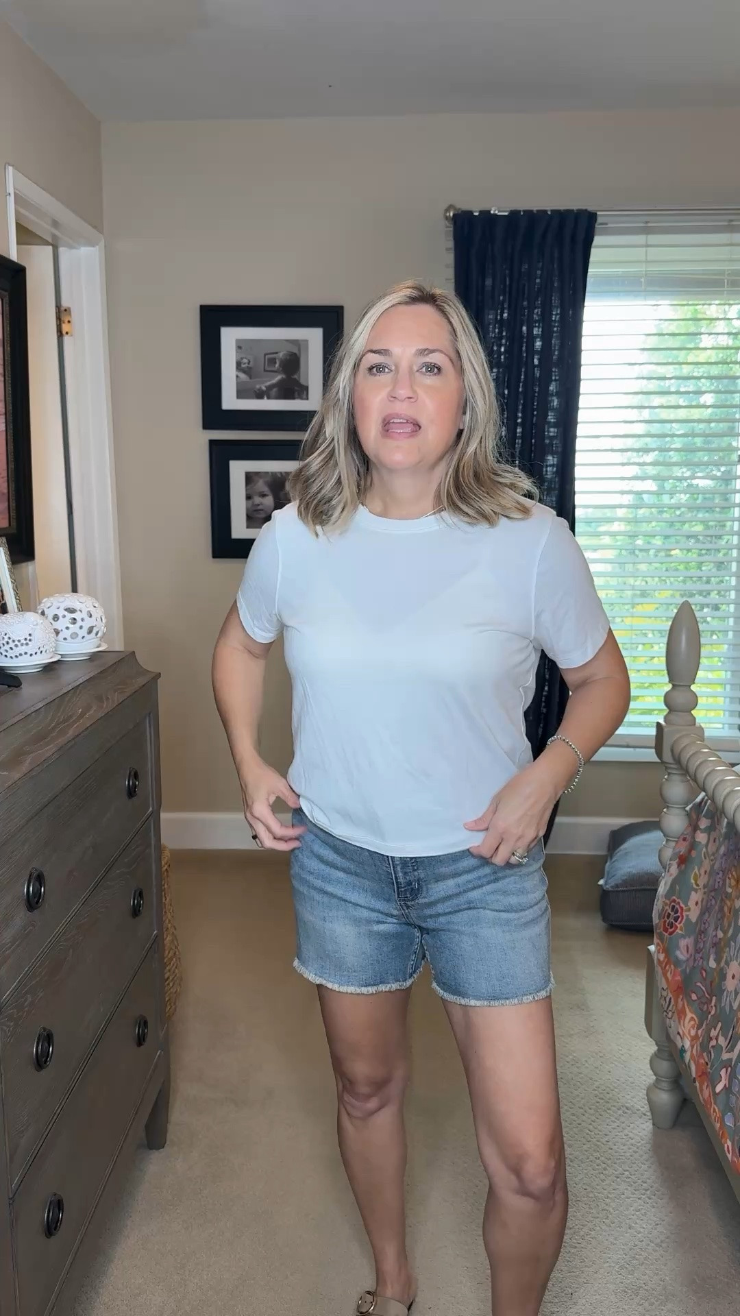 I really love that these shorts come into length options. I got the 4 inch because I am only 5 feet tall and they look great on me but they have a 6 inch length if you have longer legs. They have lots of stretch in them, but hold their shape and are very flattering.  @Carve Designs ￼