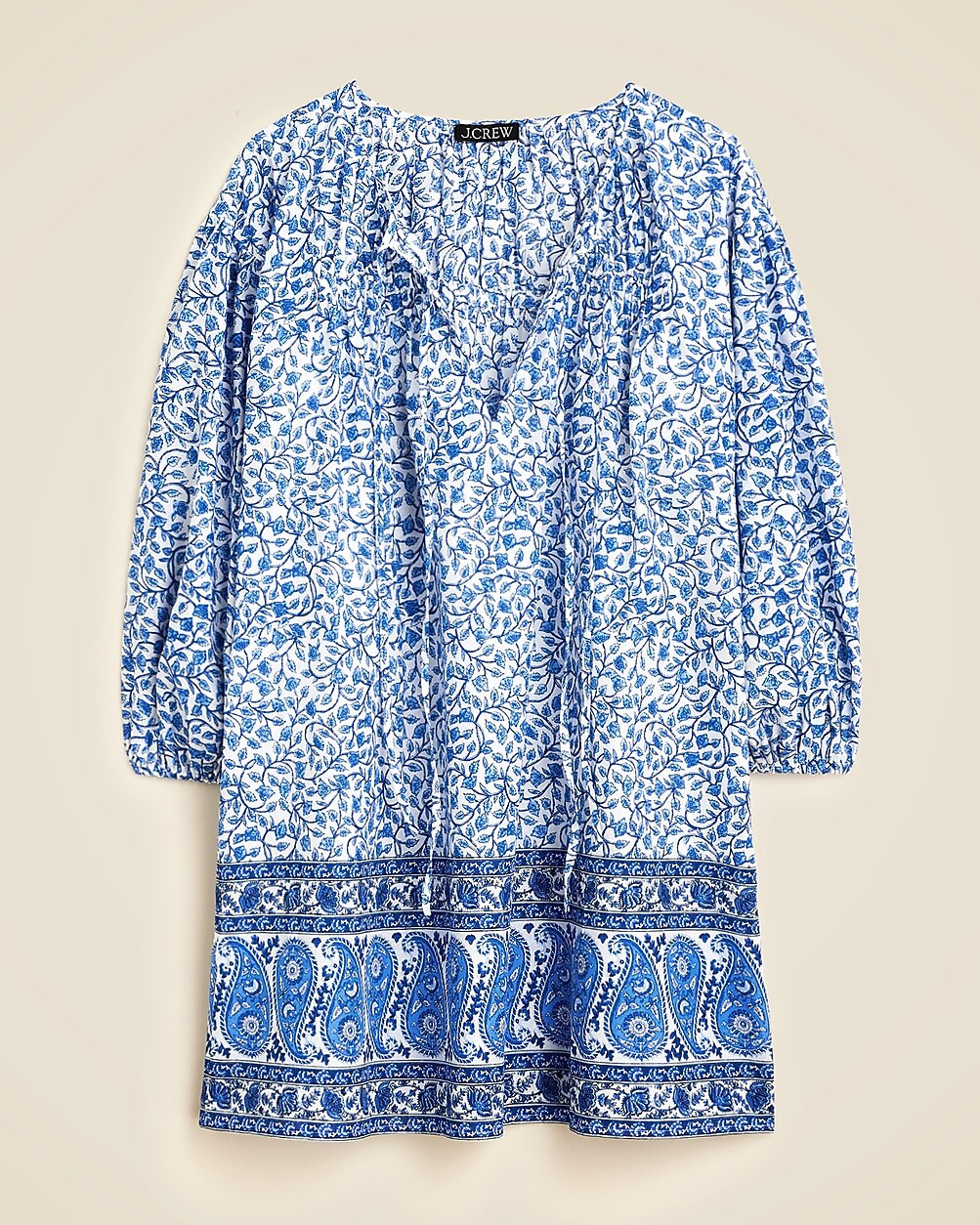 Cotton voile tunic in bandana block print | J. Crew US