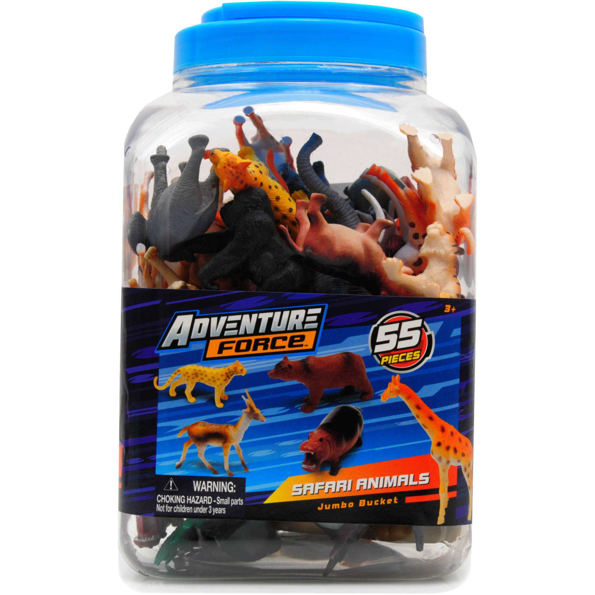 Adventure Force Jumbo Bucket of Farm Animals or Safari Animals, 55-Piece (Style May Vary) | Walmart (US)