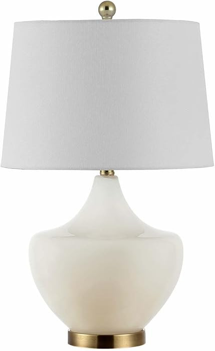 SAFAVIEH Lighting Collection Demra White 25-inch Bedroom Living Room Home Office Desk Nightstand ... | Amazon (US)