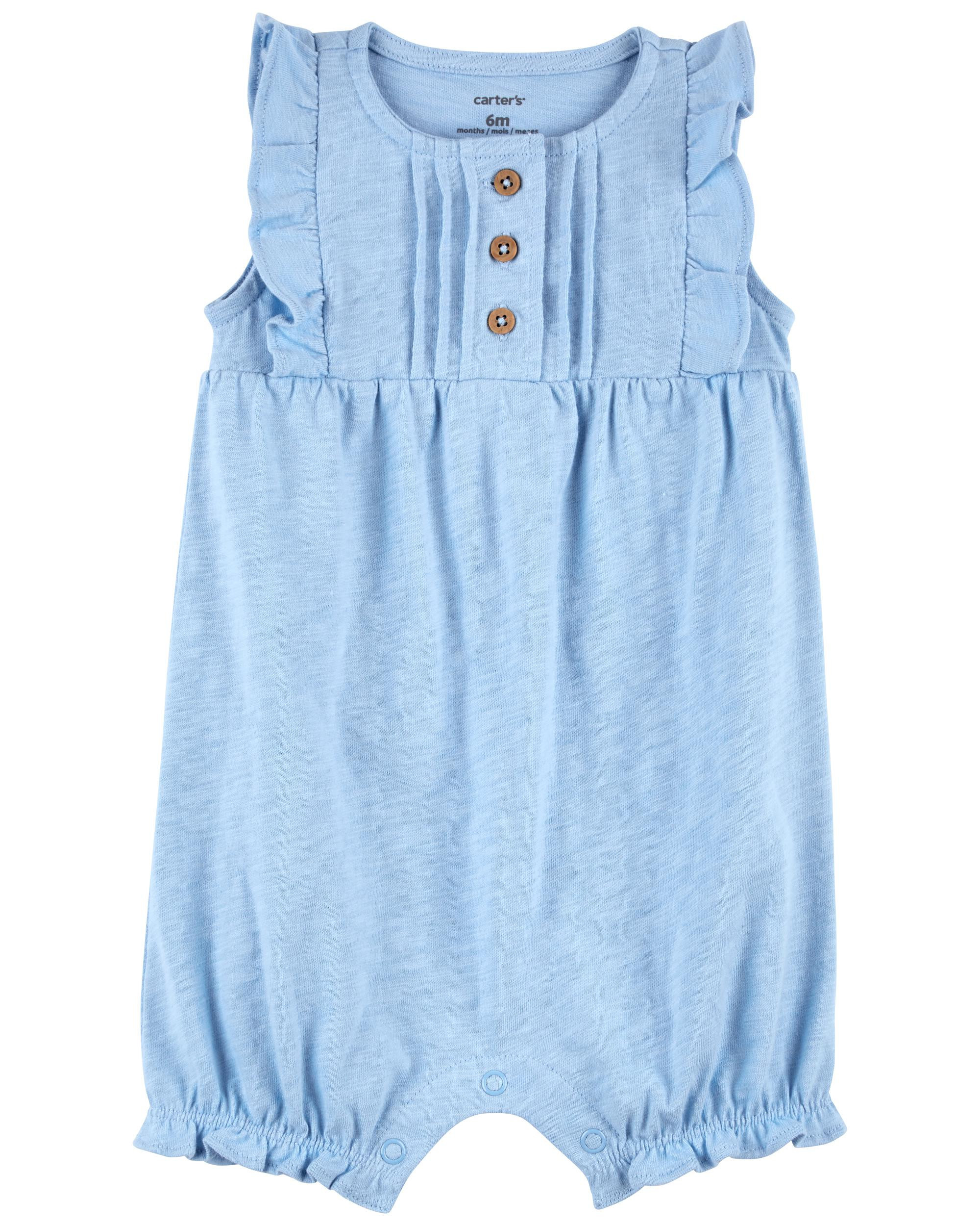 Baby Baby Girl 1-Piece Flutter Slub Jersey Romper | Carter's