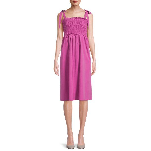 The Get Women's Smocked Midi Dress - Walmart.com | Walmart (US)