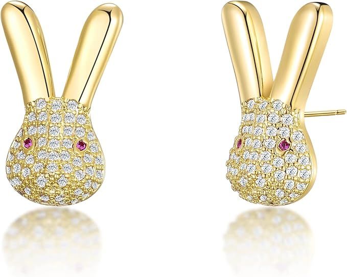 CLASSYZINT Easter Bunny Stud Earrings For Women Girls Cute Funny Rabbit Head Earrings Kids Jewelr... | Amazon (US)