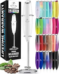 Zulay Powerful Milk Frother Handheld Foam Maker for Lattes - Whisk Drink Mixer for Coffee, Mini F... | Amazon (US)