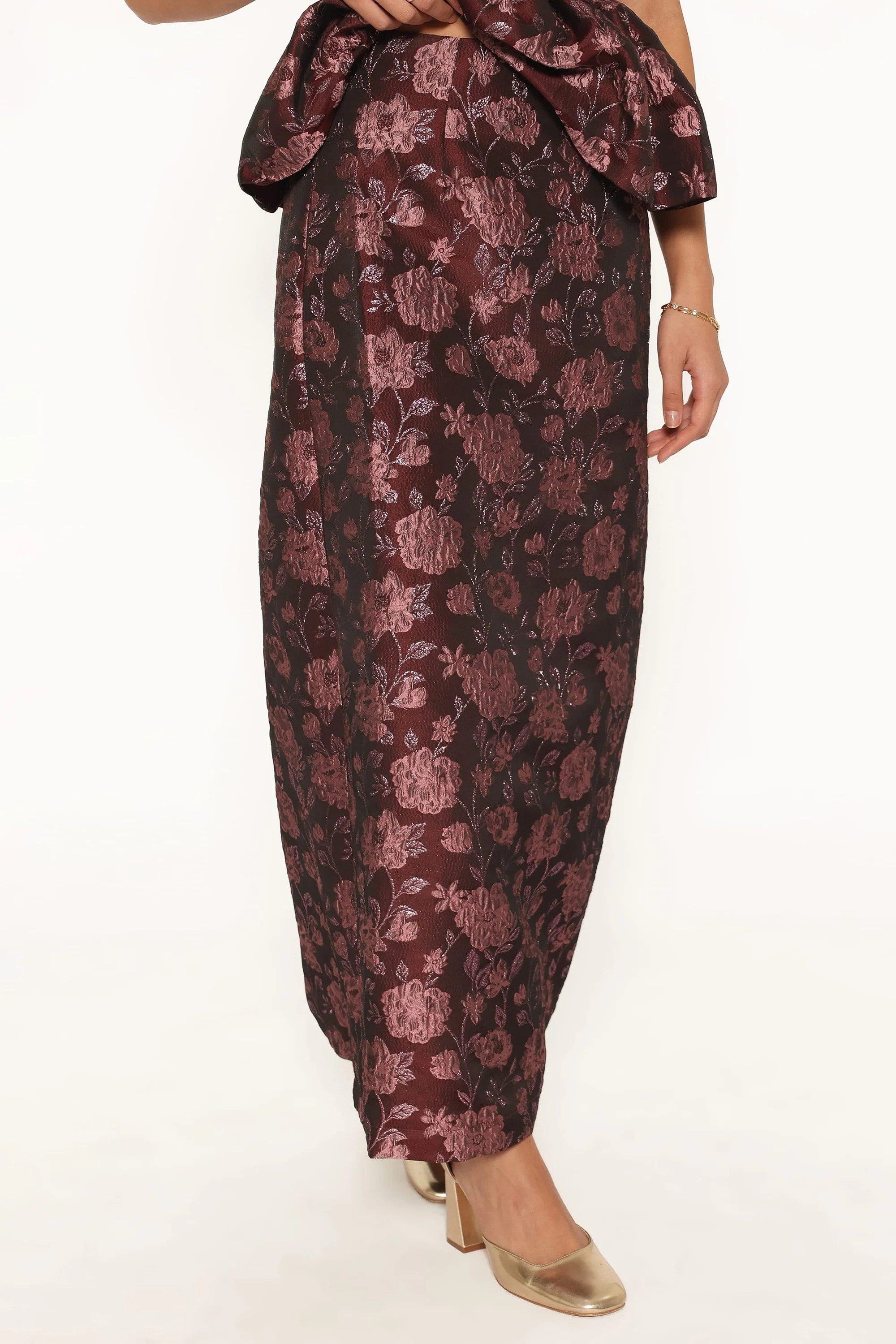 Allegro Column Skirt - Plum Brocade | Petal & Pup (US)