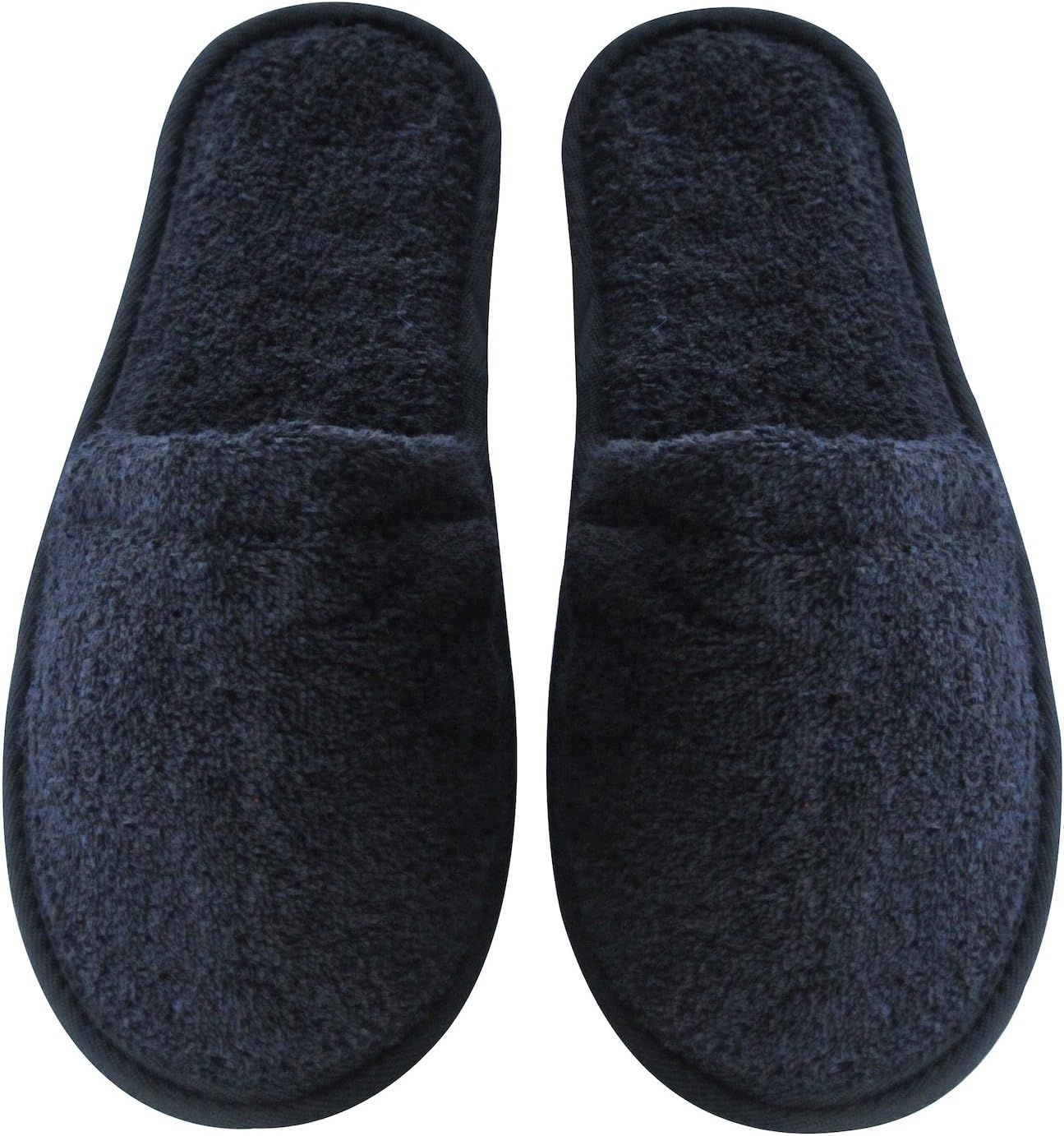 Arus Women's Turkish Terry Cotton Cloth Spa Slippers One Size Fits Most, Black | Amazon (US)