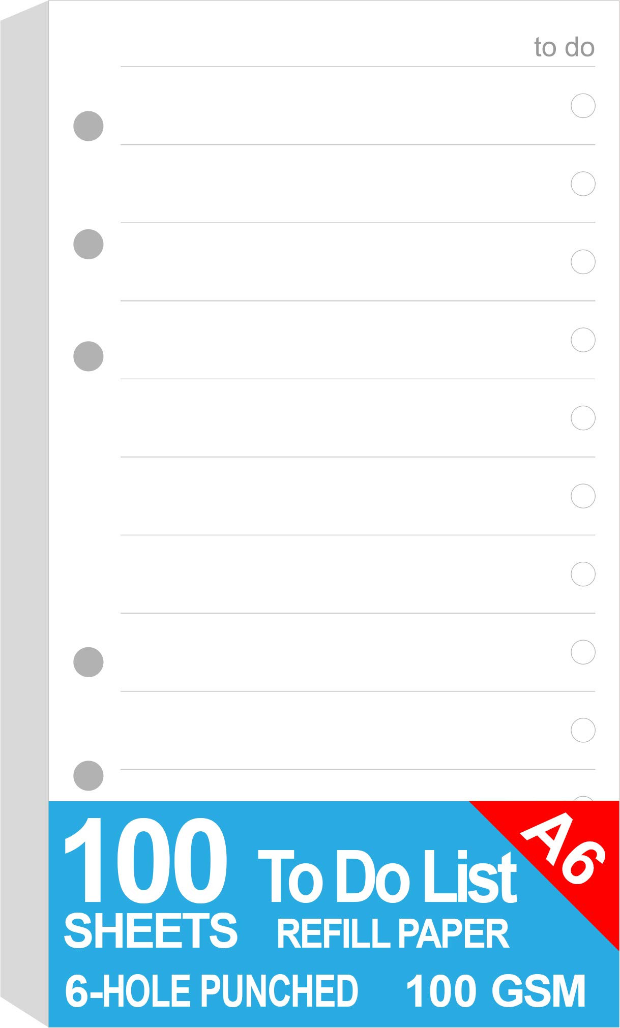 A6 To Do List Refills for Filofax Personal Size Planner/Binder, 6 Hole Punched, 100 Sheets/200 Pa... | Amazon (US)