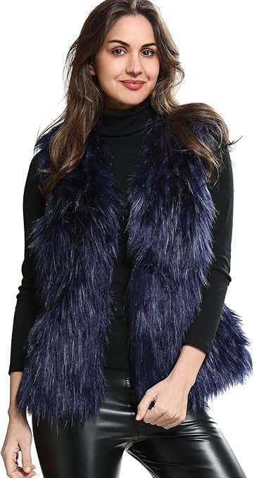 ANNA&CHRIS Womens Faux Fur Vest Soft Sleeveless Waistcoat Jacket | Amazon (US)