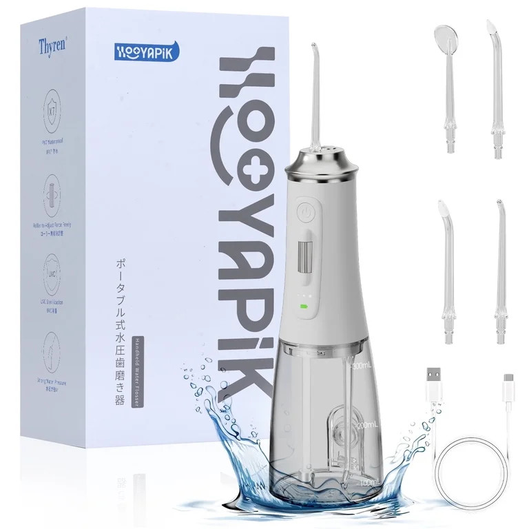 Hooyapik 45-Day Battery Life 300ML Electric Water Flosser Spot Spray Micro-waterfall System Oral ... | Walmart (US)