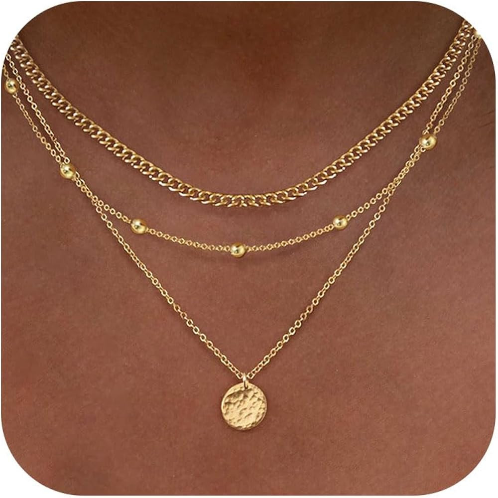 XIXINI Layered Necklaces for Women, Dainty Gold Necklace Stack 14k Gold Plated Layering Beads Cho... | Amazon (US)