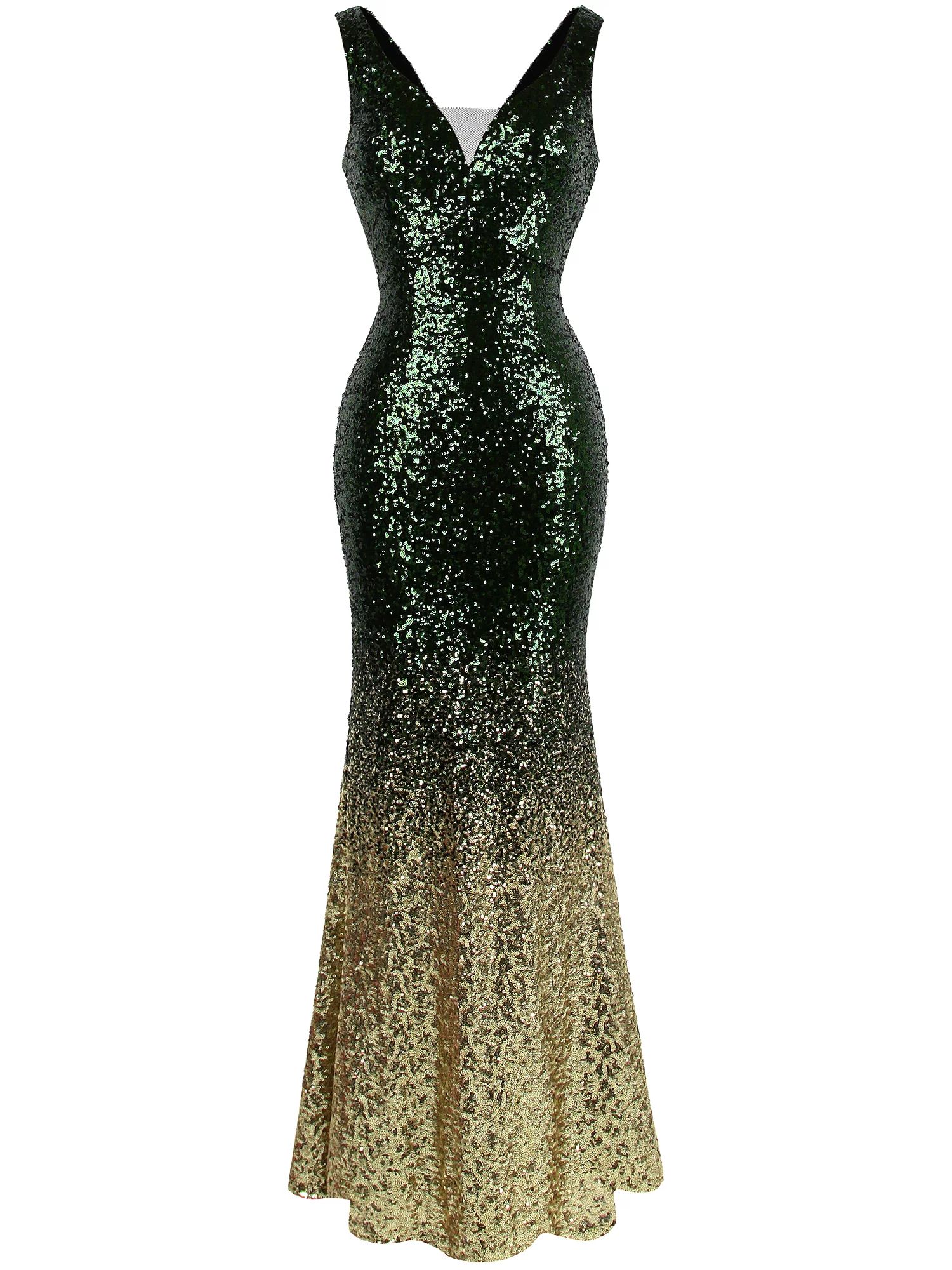 Angel fashions Women's V Neck Glitter Sequin Gatsby 20s Flapper Prom Dress - Walmart.com | Walmart (US)