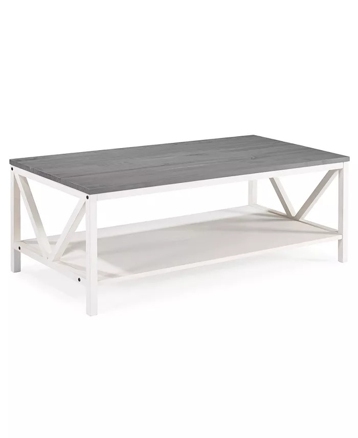 Walker Edison Distressed Farmhouse Coffee Table & Reviews - Furniture - Macy's | Macys (US)