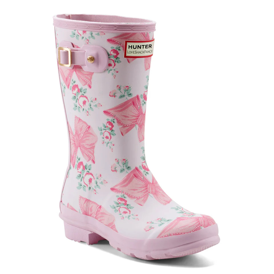 Hunter x LoveShackFancy Big Kids Original Rosa Beaux Mint Pink Rain Bo | Hunter Boots