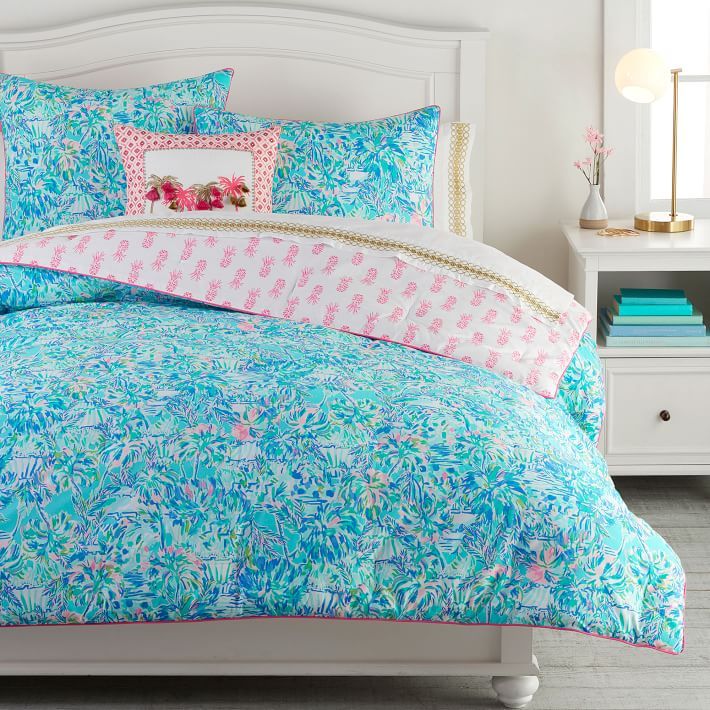 Lilly Pulitzer Pineapple Party Comforter & Sham | Pottery Barn Teen