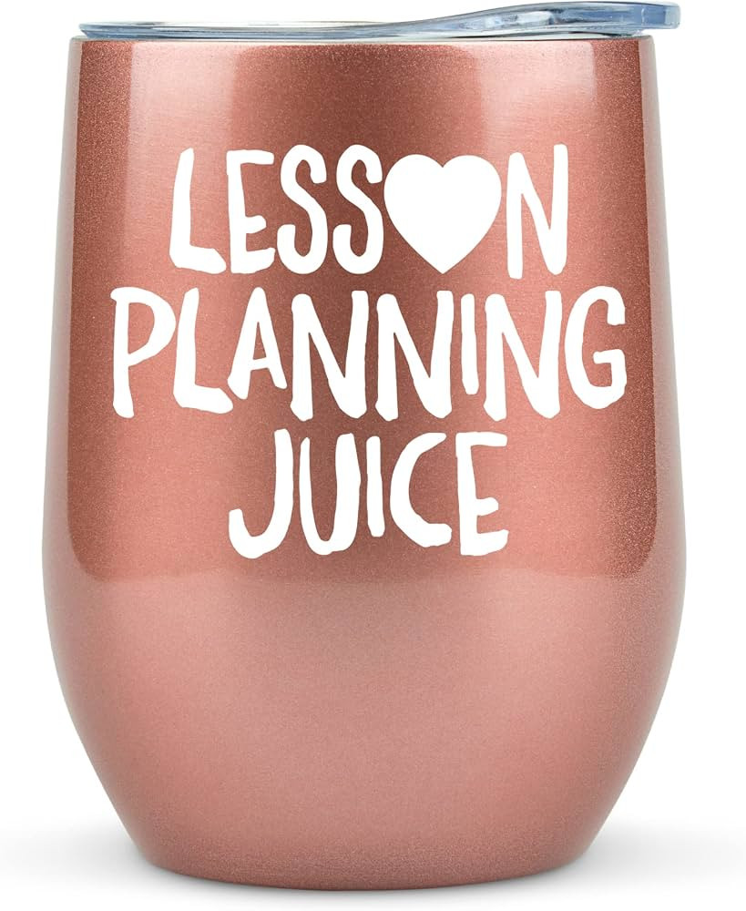 Teacher Gifts for Women - Lesson Planning Juice Funny Tumbler/Mug with Lid for Wine, Coffee - Uni... | Amazon (US)