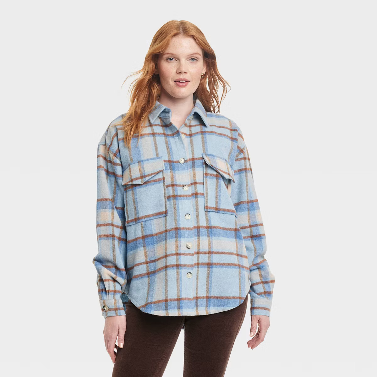 Women's Ford Bronco Graphic Shacket - Light Blue | Target
