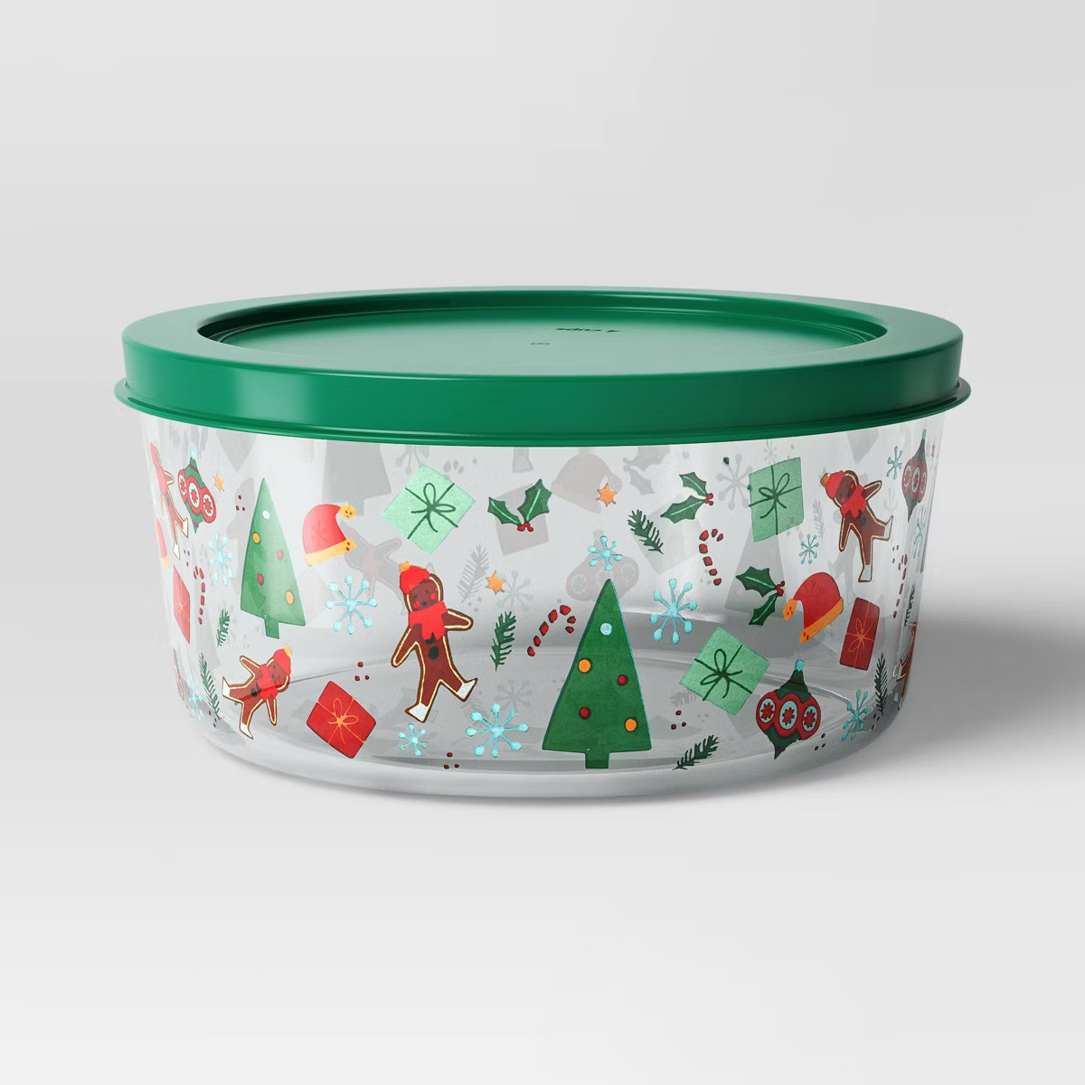 Christmas Gingerbread Glass Food Storage Container Green - Wondershop™ | Target