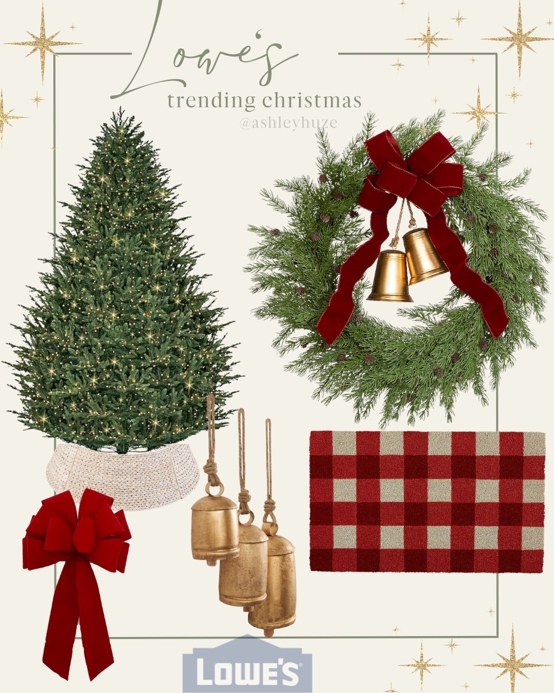 My favorite trending Christmas finds from @loweshomeimprovement! Prelit Christmas tree, wreath, bells, doormat

#ad #lowespartner

#LTKSeasonal #LTKHoliday #LTKHome