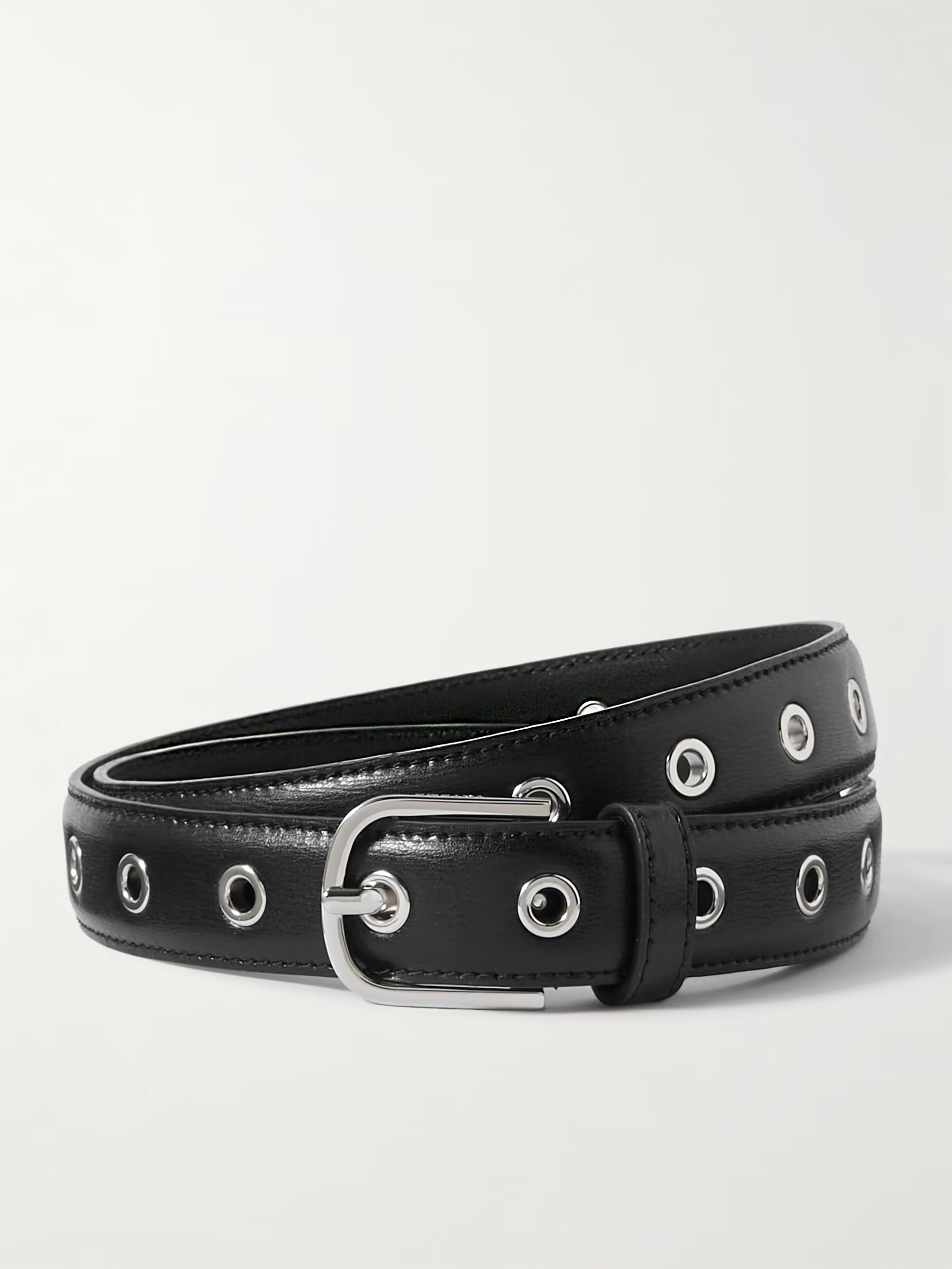Eyelet-embellished leather belt | NET-A-PORTER (UK & EU)
