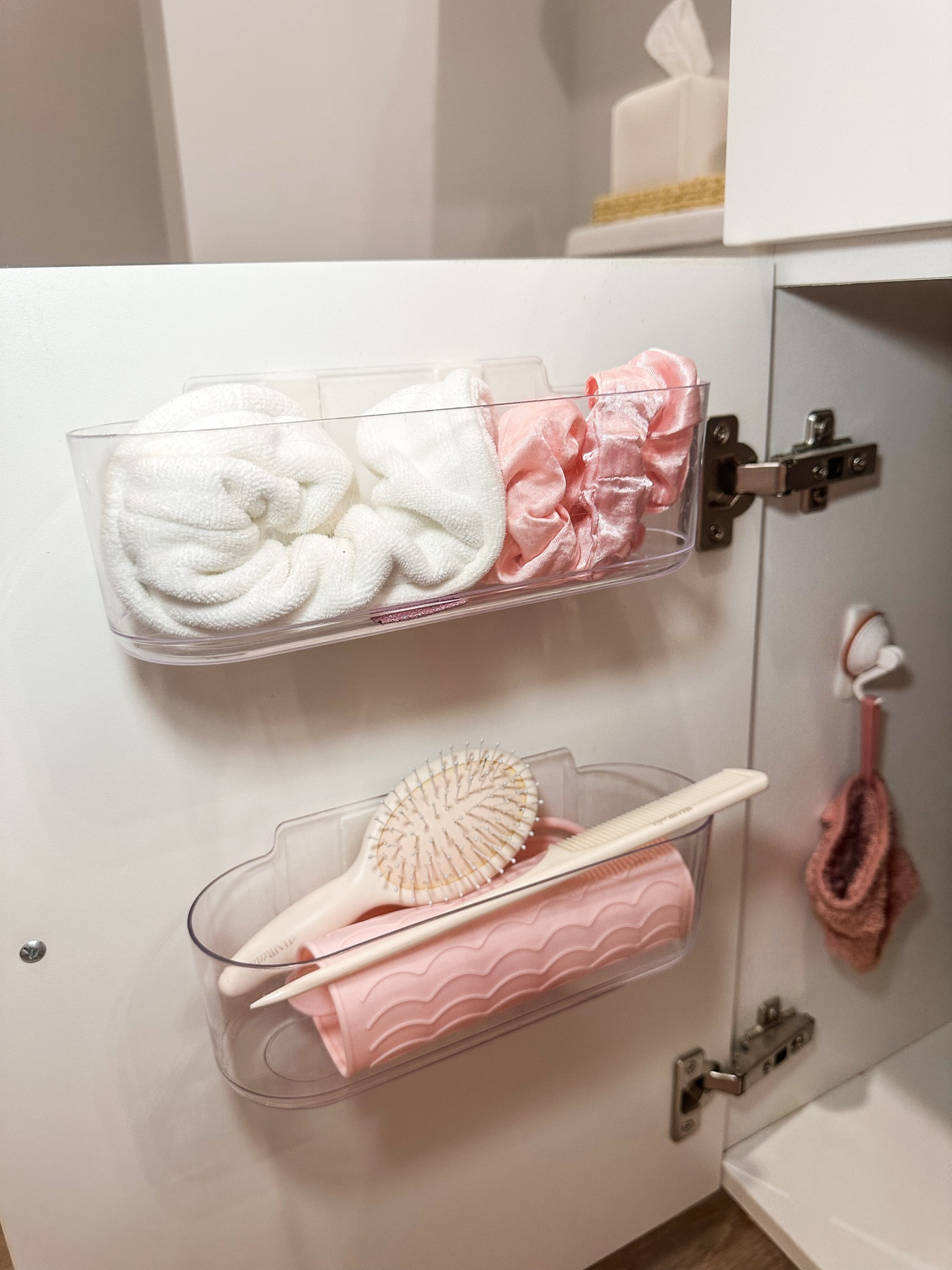 I can't stress enough how important it is to use the inside or backs of doors for storage when you live in a small space. These baskets by Command are perfect anywhere but I love using them inside my bathroom sink cabinets for hair tools and accessories! 

#homeorganization

#LTKFindsUnder50 #LTKBeauty #LTKHome