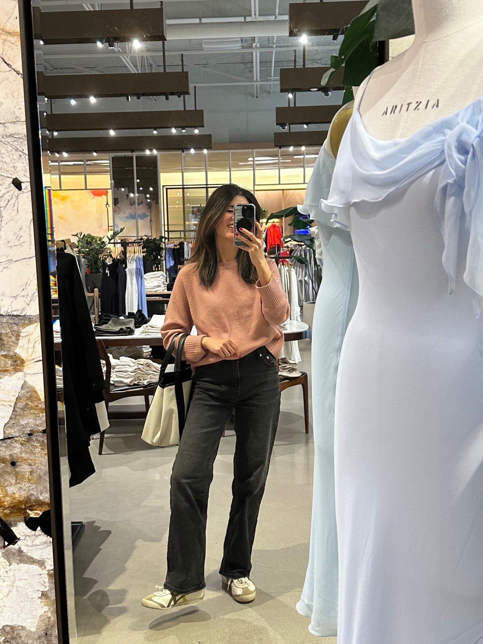 Cashmere sweater on sale! Fits tts. I’m in xs. 
Everlane jeans. Fits tts. I’m in my regular size and still have room in my waist to tuck in  

#LTKspring #LTKcanada