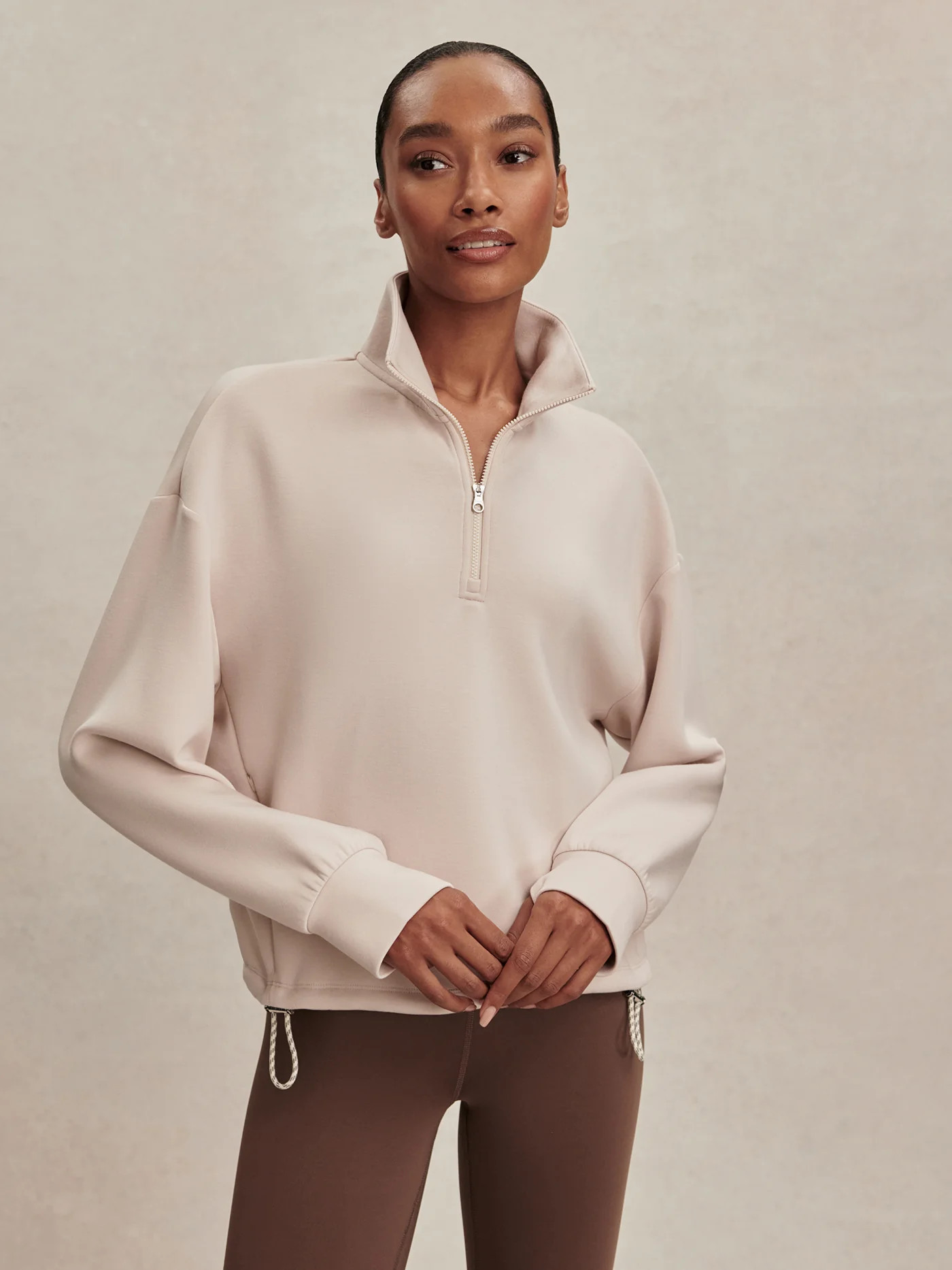 Sian Cropped Half-Zip Sweat | Varley US