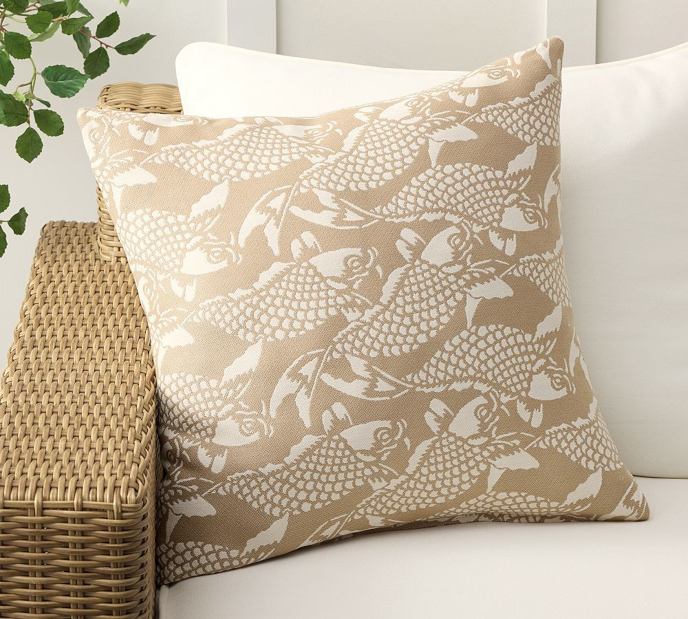Sunbrella® Koi Fish Outdoor Pillow | Pottery Barn (US)